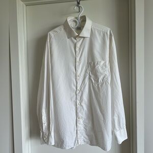 XXL Ermenegildo Zegna white cotton & silk Dress shirt